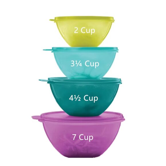 Tupperware Classic Wonderlier Mixing Bowl Set of 4 New - Picture 2 of 3